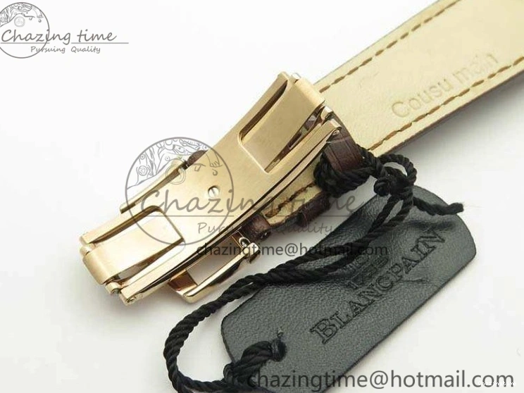 0328 Villeret 6651 RG ZF 1:1 Best Edition White Dial On Brown Leather Strap A Unique 8097